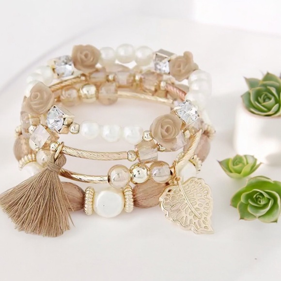 NWT AD Leaf & Tassel Beaded Bracelet Kit - Picture 4 of 7